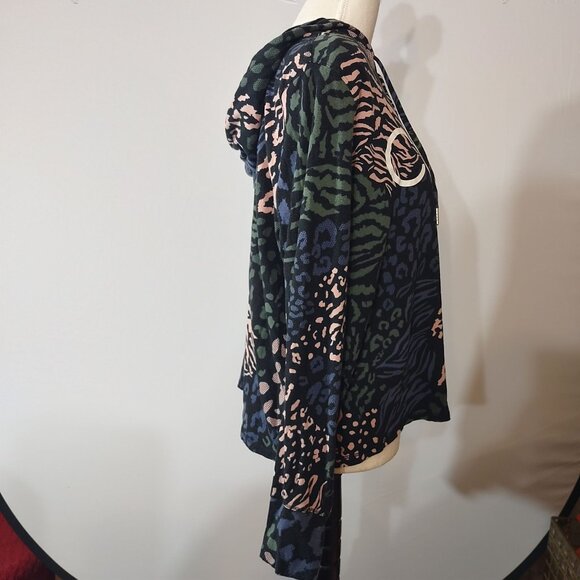 Calvin Klein Performance Womens Hooded Animal Print Long Sleeve Top M Stretch - Picture 6 of 7